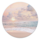 Fototapet Solnedgang over strand og hav - Sisi & Seb - rund – print på aluminium (Alu-Dibond)