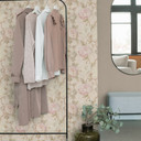 Tapeta w kwiaty peonie różowy beż - Tapeta z włókniny w stylu akwareli - vintage