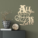 Drewniane litery topola - All you need is Love