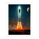 Plakat Heine - W kosmos - Start rakiety - Astro Cruise
