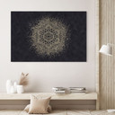 Billede Elegant mandala i sort og guld - Bloomery Decor – print på aluminium (Alu-Dibond)