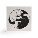 Træ dekoration blok Katte Ying & Yang - Tunaboylu