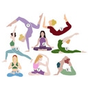 Muursticker Yoga Set (8-delig)