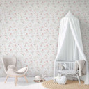 Børnetapet, non-woven tapet med illustration Kids Walls hvid, pink 
