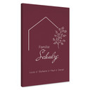 Personalisierbares Leinwandbild Familie Haus - weinrot
