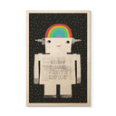 Obraz drewniany tęczowy robot Sleep Laugh Create - Treechild