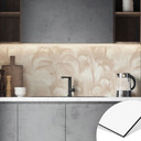 Stænkplade til køkken med palmer i en beige jungle - Bloomery Decor