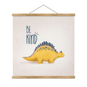Obraz tkaniny Dino Be Kind - Stegosaurus - Tunaboylu - Kwadratowy