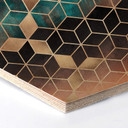 Hexagon Hout Fredriksson - Goudgroene Geometrie