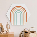Hexagon Dibond Boho Rainbow