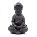 Meditative Deko Buddha Statue sitzend Bronze-Optik - 19x31 cm