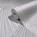Tapeta z włókniny o wyglądzie 3D, geometryczna grafika w paski w kolorze beżowym 