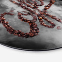 Tableau sur alu-Dibond rond Belenko - odeur de café