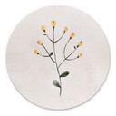 Billede Delikat plante med gule blomster - Goed Blauw - rund – print på aluminium (Alu-Dibond)