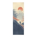 Obraz z tkaniny Wschód słońca nad pagodą - Roze | Vintage Art Japan - Panorama