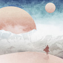 Fototapete Wüstenlandschaft bei Sonnenuntergang - Tunaboylu - 144x192 cm