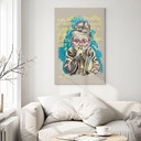 Leinwandbild Schweigen zeigt Intelligenz Pop Art - Habib - 20x30 cm