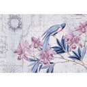 Livingwalls papier peint photo ARTist Bird Discovery avec fleur oiseaux et carte du monde bleu