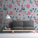 PinkCrane designtapet i grårosa - Fototapet i non-woven Designwalls 2 - 2,55 x 3,5 m