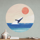 Muursticker Walvis in de zee - Rivers - Rond