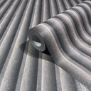 Papel pintado no tejido de color gris marrón aspecto 3D panel acústico aspecto madera rayas clásico 
