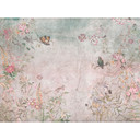 Vintage blomster og fugle tapet - nonwoven tapet med naturmotiver i pastelfarver - romantisk