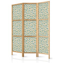 Japanischer Paravent, Raumteiler freistehend, Trennwand - Giraffe Pattern in Turquoise Spots