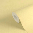 Ensfarvet hør-tekstureret vaniljegult non-woven tapet - ensfarvet tapet til stue og køkken