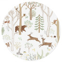 Muursticker Vrolijk Bosleven met Dieren - Oliver Robins - Rond