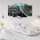 5 stykke lærredsprint, Zen Buddha turkis wellness
