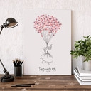 Tableau sur toile empreintes + texte personnalisé - Envol