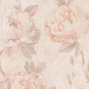 Tapeta w kwiaty peonie morelowy beż - Tapeta z włókniny o matowym wyglądzie vintage