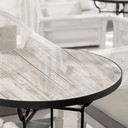 Plateau de table en verre - Shabby Chic effet bois - Rond