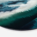 Wandbild Neblige Landschaft in der Nacht - SpaceFrog Designs - Rund - Alu-Dibond