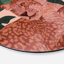 Tableau sur alu-Dibond rond Goed Blauw Golden Panther