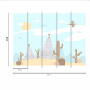 Western planteskole tapet i blå gul - non-woven tapet Designwalls 2 - 2,55 x 3,5 m