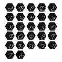 Hexagon bogstaver - Alu-dibond Sølveffekt, sort