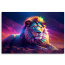 Canvas print neon løve Afrika