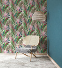 Blomstertapet fleece Spirit of Jungle grøn, brun