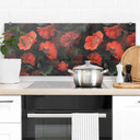 Crédence UN Designs - Fleurs rouges - Panorama