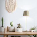 Tischleuchte Cosy, braun, 10 x 37 cm, Metall Beige Tischleuchte Outdoor