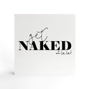 Billede af træ til at sætte op - Get naked - 15x15 cm