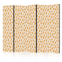 Paravent, Raumteiler freistehend, Trennwand - Drawn Pattern in Spots and Dots in Orange and Ecru