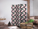 Paravent, Raumteiler freistehend, Trennwand - Peonies - Pink Floral Graphite