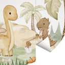 Fototapeta do pokoju dziecięcego Małe dinozaury w wielkiej podróży odkrywczej - Oliver Robins - Roun