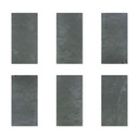 Echtstein - 3D Wandpaneel, Set aus 6 Natursteinplatten als luxuriöse Wandverkleidung - Schiefer Schw