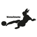 Sticker mural joueuse de football à personnaliser