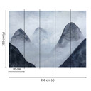non-woven tapet Misty Rocks fugle natur fototapet Designwalls i grå og hvid 