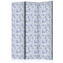 Paravent, Raumteiler freistehend, Trennwand - Vintage Blue Flowers