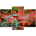 3 stykke lærredstryk, Japan rødt landskab